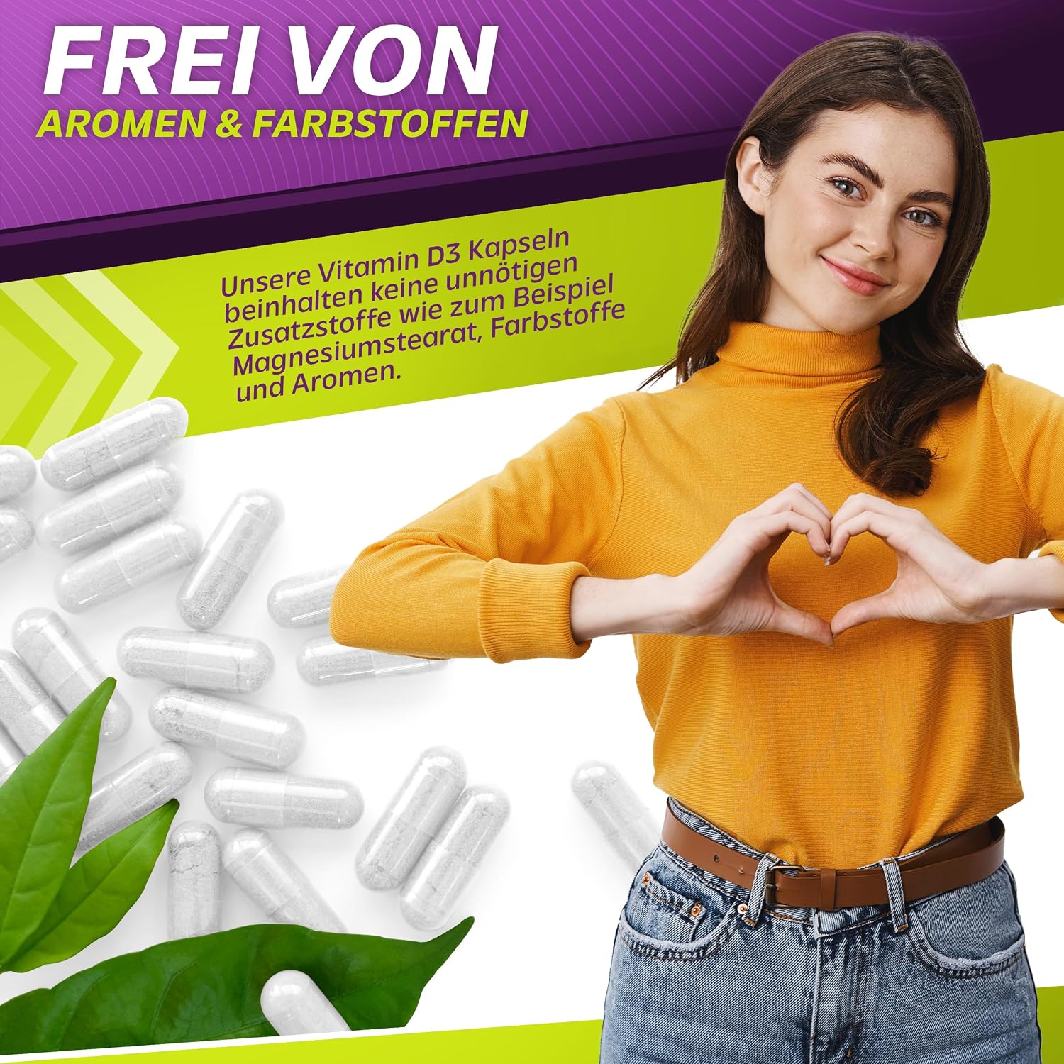 Detalle de Vita2You Vitamin D3 20.000 IE – 120 Kapseln (1.000 I.E./Tag) aus Deutschland