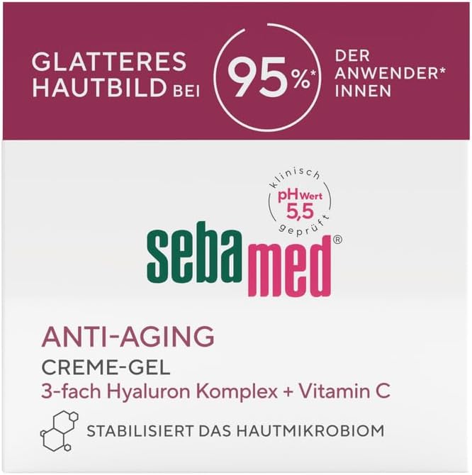 Detalle de Sebamed Gel crema levigante anti-età: crema viso con vitamina C naturale e triplo complesso ialuronico