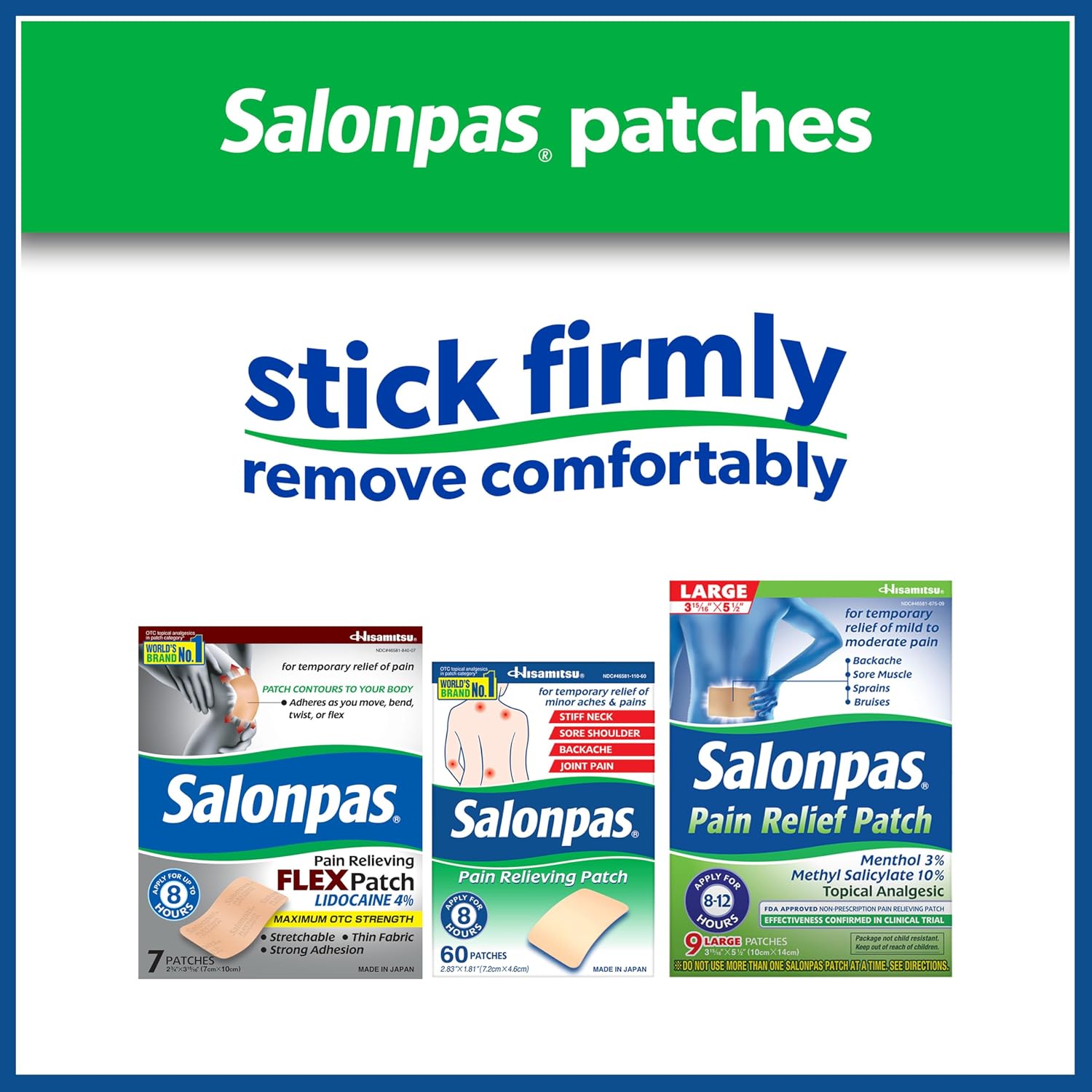 Detalle 2 de Salonpas Pain Relief Patch, 60 Count