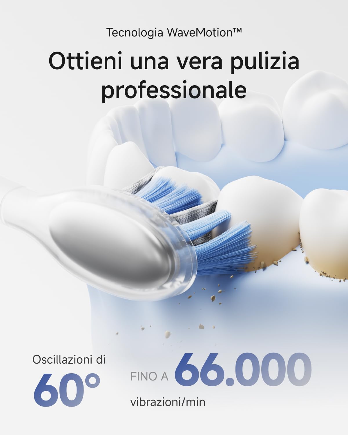 Thumbnail 2 de Laifen Wave Pro spazzolino elettrico sonico WaveMotion con oscillazioni 60°, app intelligente e batteria fino a 70 giorni (IPX8, argento)