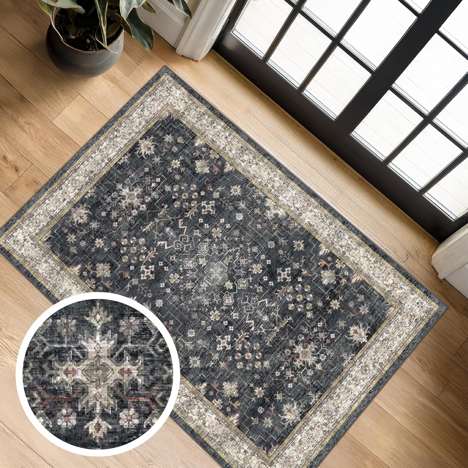 Detalle de Hazo Haus 2 x 3 doormat, non slip entry rug