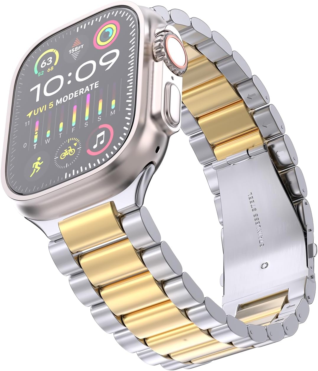 Detalle de ARTCHE stainless steel Apple Watch strap