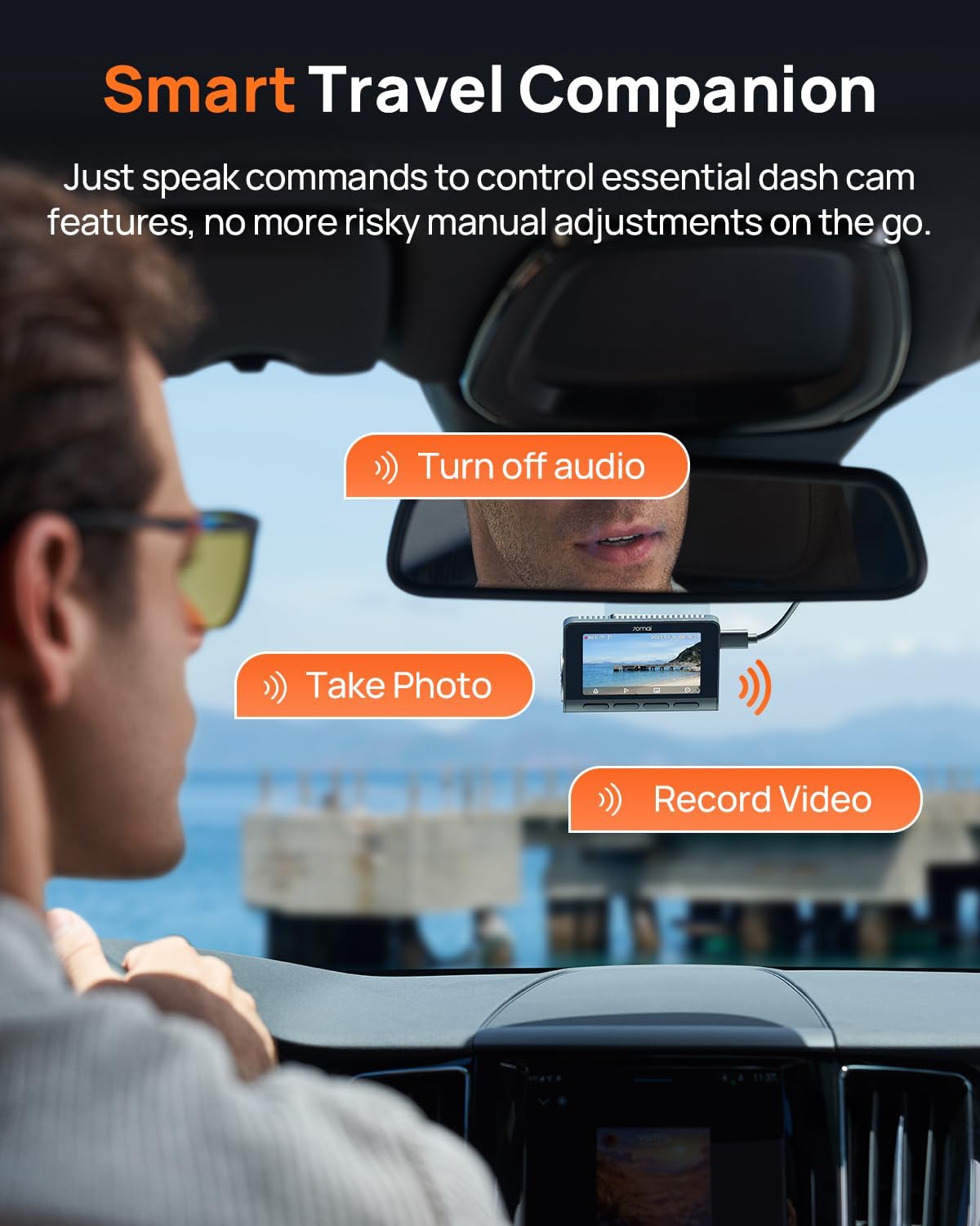Thumbnail 5 de 70mai A800SE Dual Dash Cam (Front 4K + Rear 1080P) with GPS, WiFi, ADAS and 128GB microSD