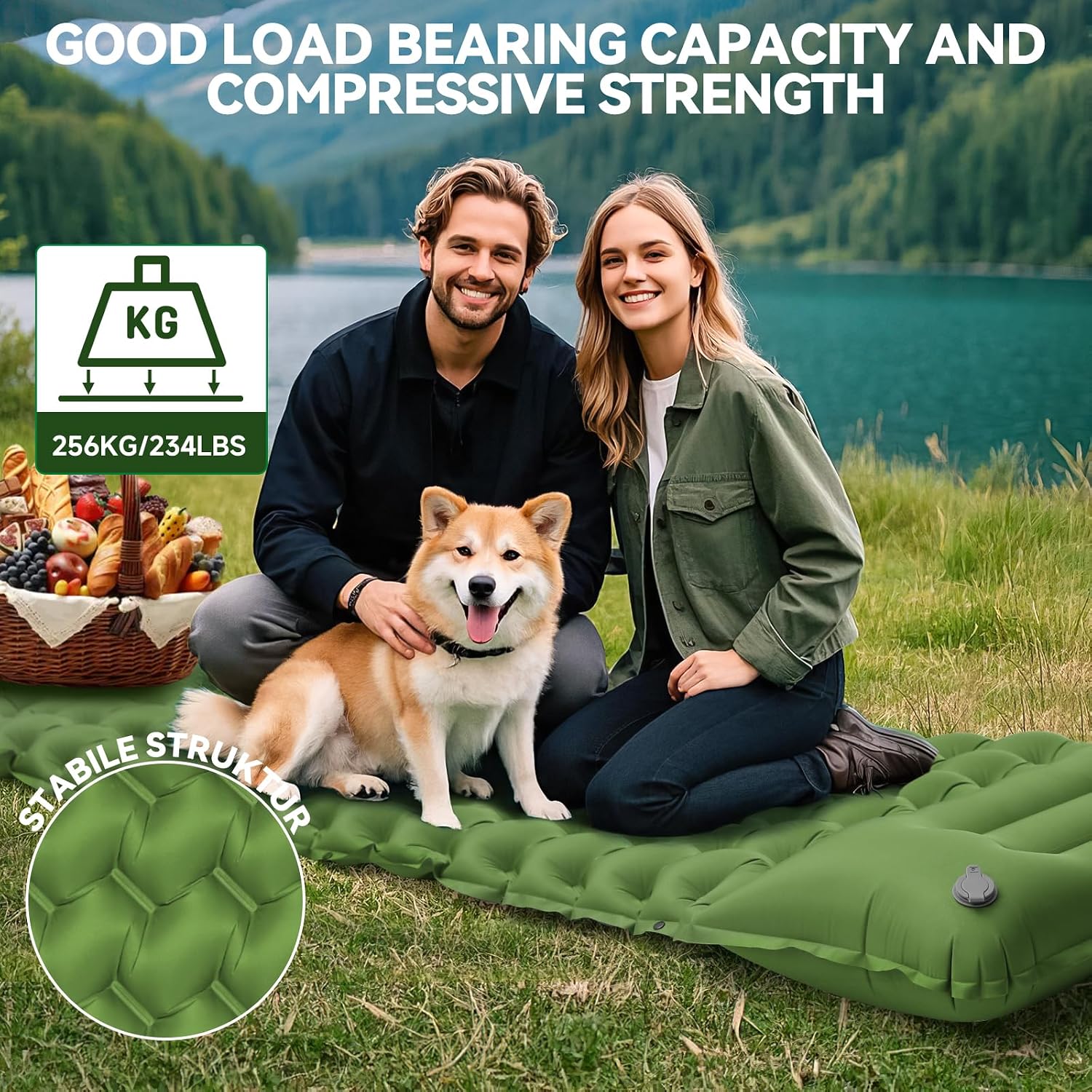 Detalle 2 de FORRINX Isomatte Camping Luftmatratze Ultraleicht – 9 cm Komfort, 200 × 68 cm, 950 g