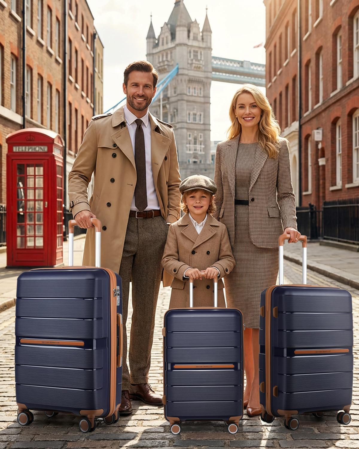 Thumbnail 1 de British Traveller 24" Medium Lightweight Polypropylene Suitcase with TSA Lock and 4 Wheels