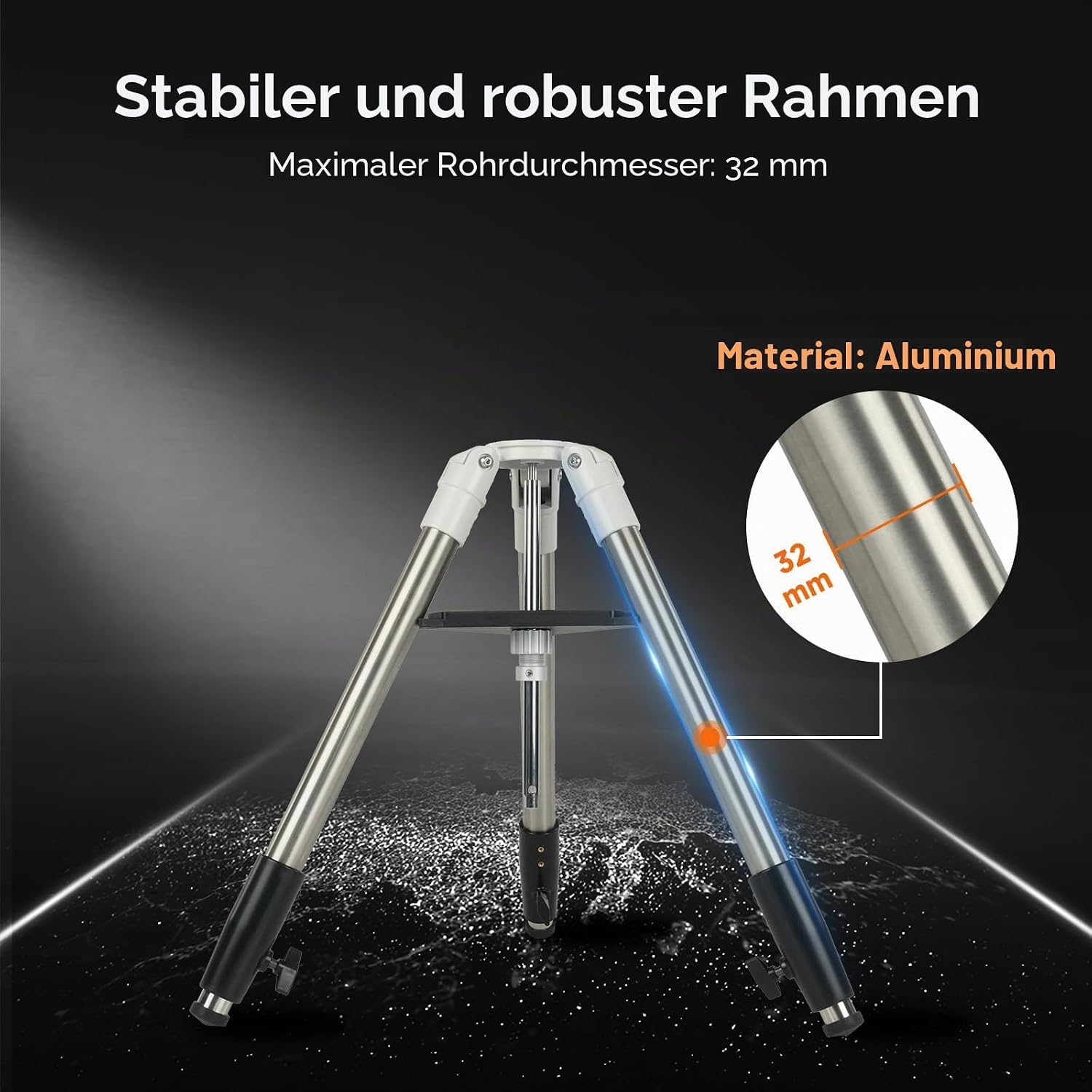 Detalle de Svbony Aluminium-Teleskopstativ – ausziehbar, tragbar und robust, kompatibel mit Alt-Azimut SV225