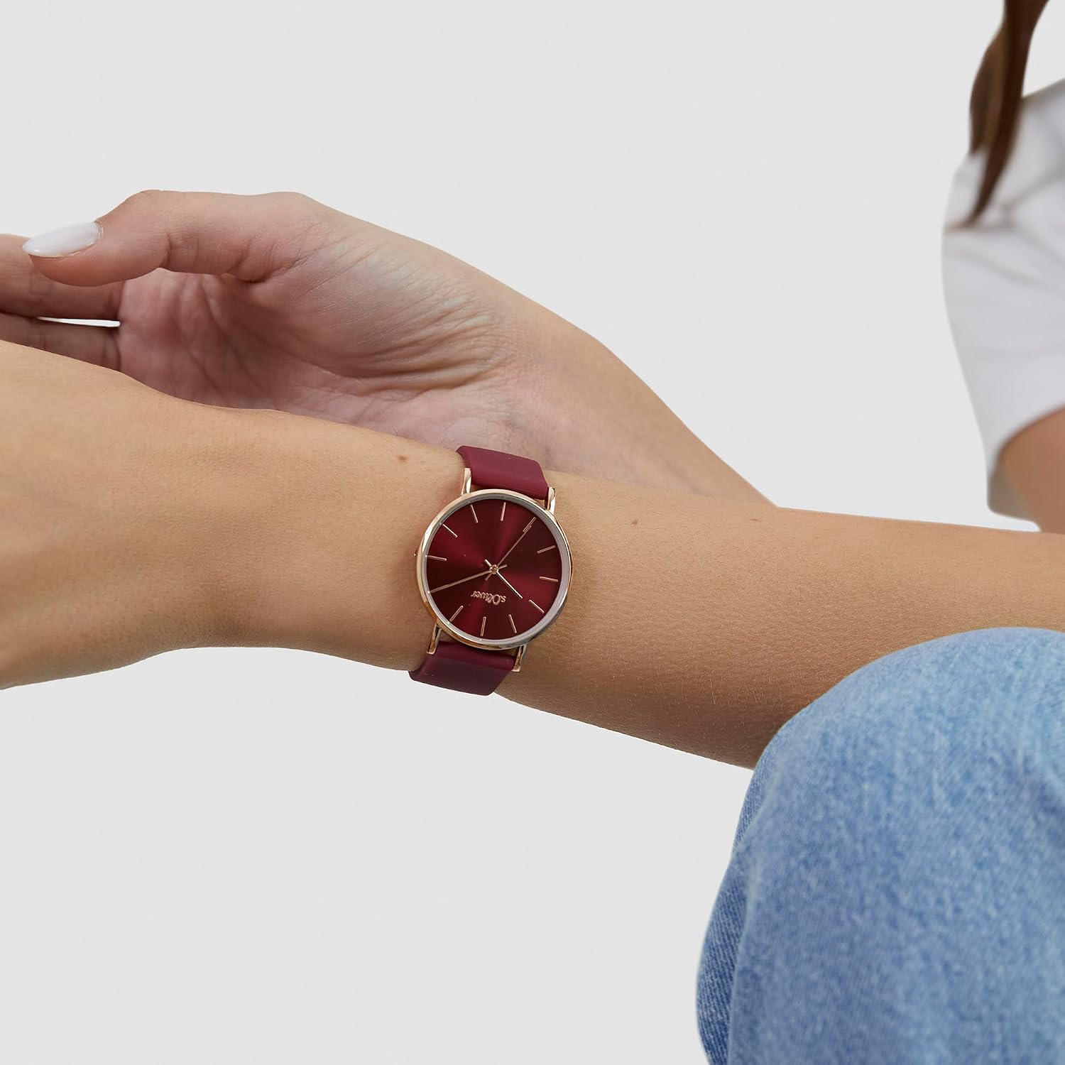 Detalle de s.Oliver Damenuhr mit Silikonband – 36 mm, zeitloses Design