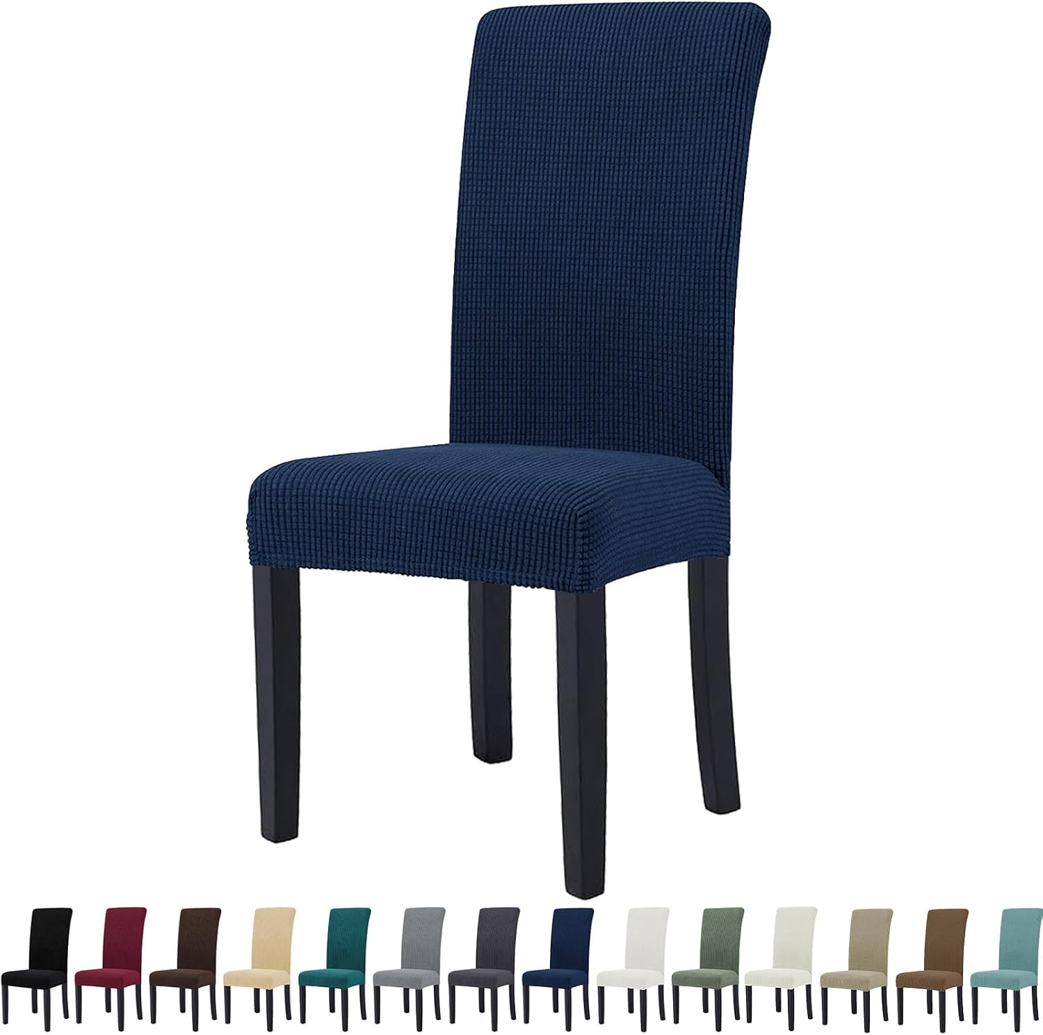YSTELLAA Housse de chaise extensible 4 pièces Bleu