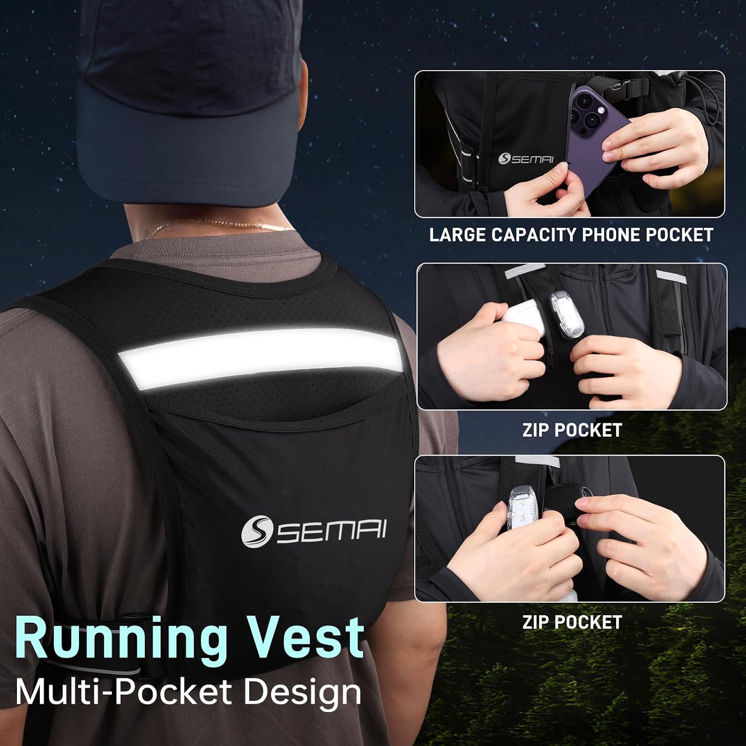 Thumbnail 5 de semai LED Running Vest 500 ml hydration vest 🏃♀