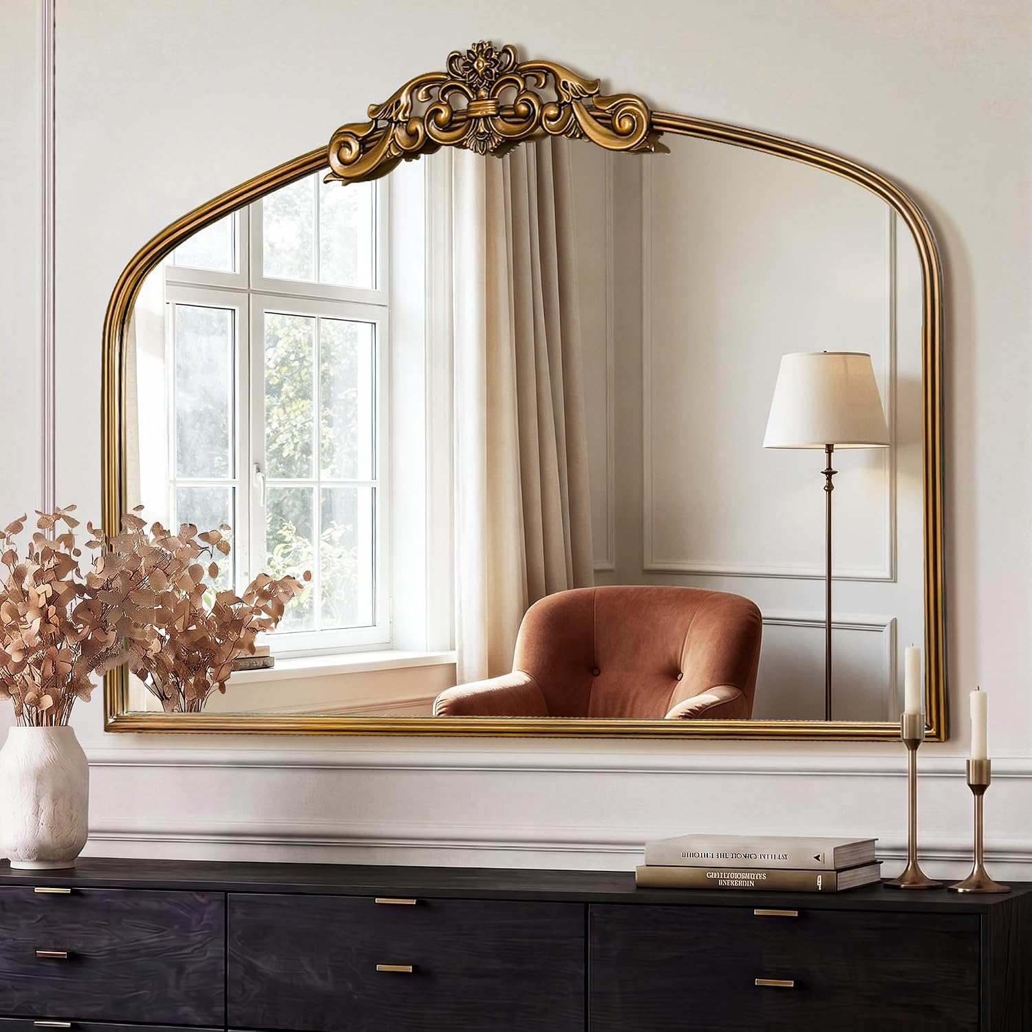 Detalle de LAWADA Arched Wall Mirror, 40 x 29 inches