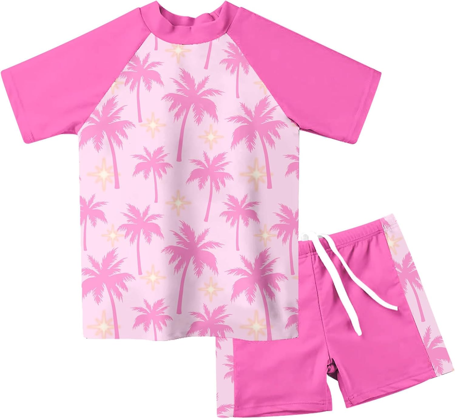 Thumbnail 6 de Fanient Girls Kids Two-Piece Short Sleeve Swimsuit (UPF 50+), age 4–10