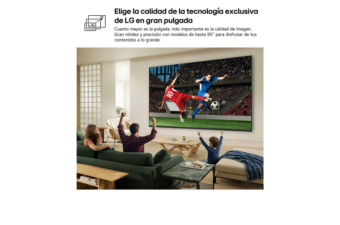 Detalle de LG 85QNED7EB3A: Smart TV QNED MiniLED AI 4K de 85 pulgadas (2026)