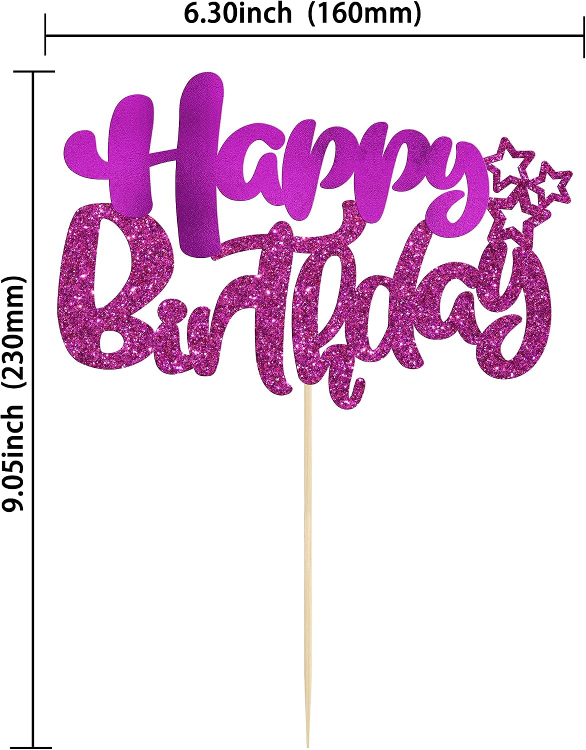 Detalle 2 de Ephlyn Birthday Cake Topper Purple