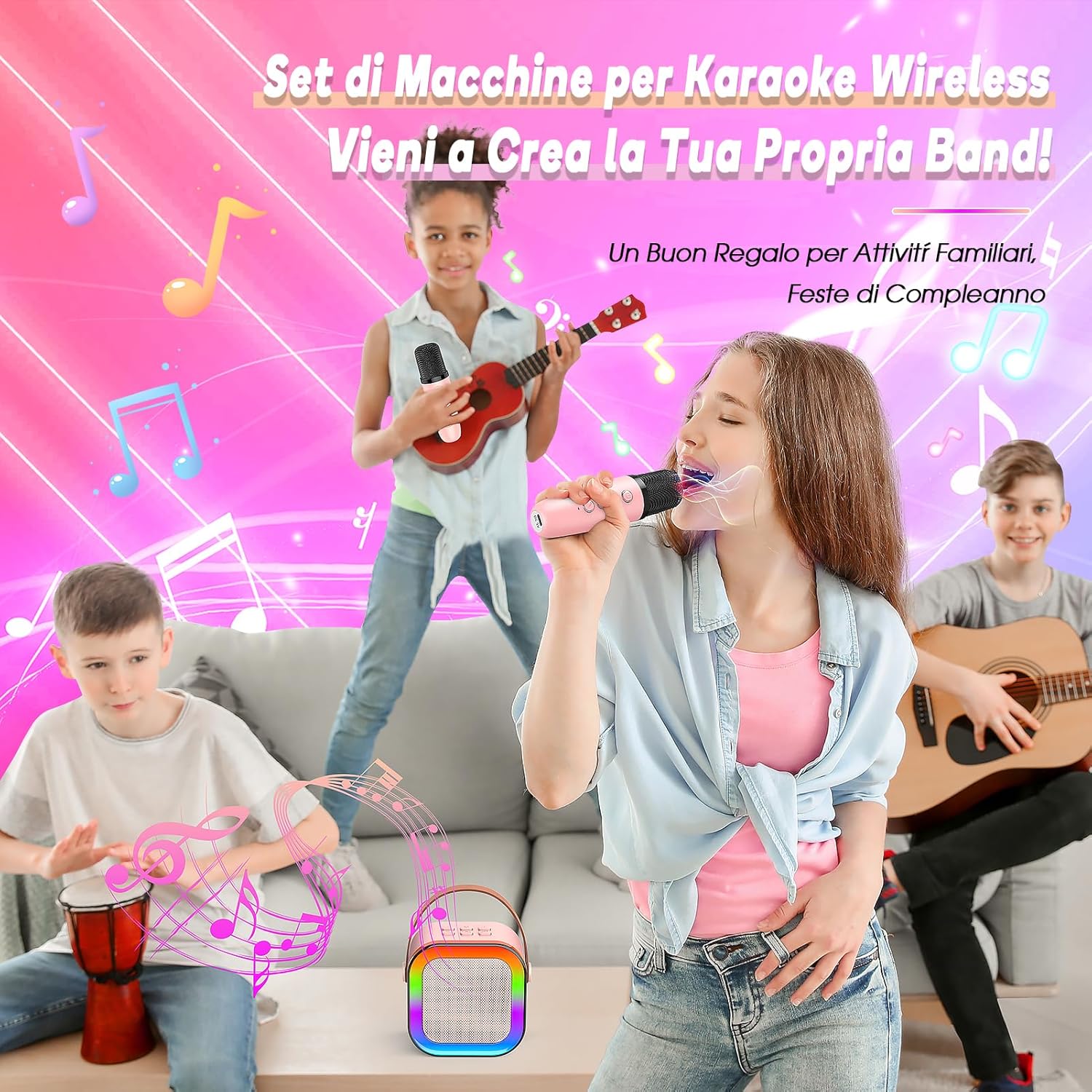 Thumbnail 6 de Dislocati Regalo Bambina 3-12 Anni – Microfono Karaoke Bluetooth Portatile