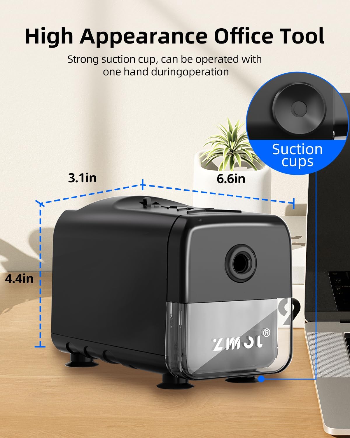 Thumbnail 6 de ZMOL Electric Pencil Sharpener: Heavy-Duty Classroom Plug-in Sharpener, 3 Settings, 10000 Uses