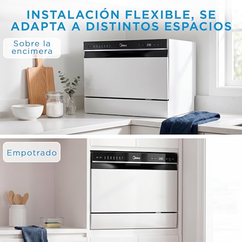 Detalle de Midea Lavavajillas Pequeño Blanco 55 cm | 6 servicios, portátil y sin instalación