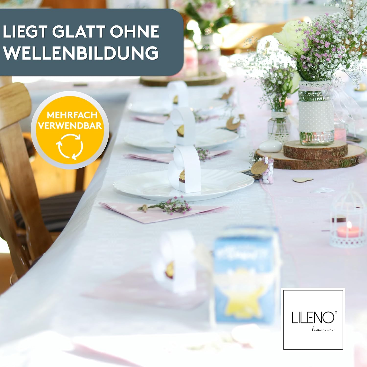 Detalle 2 de LILENO HOME Tischdeckenrolle 1,10 x 25 m