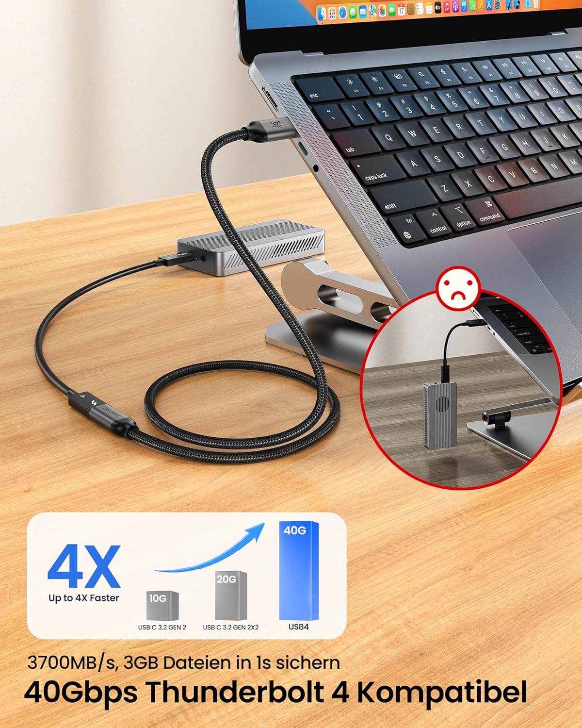 Detalle 1 de Silkland USB4 Verlängerung 1 m 40Gbps