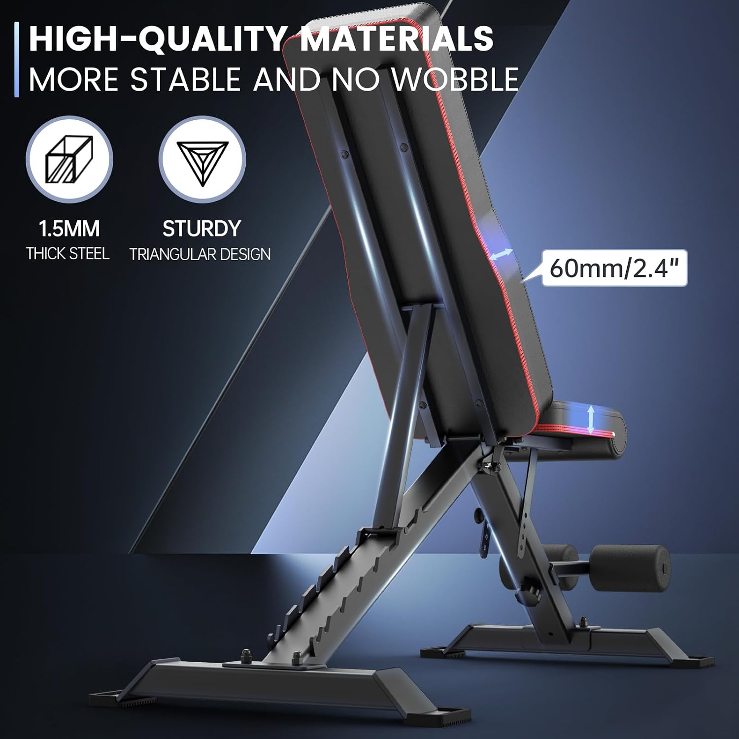 Thumbnail 4 de PASYOU PA400 Adjustable Weight Bench Press Foldable Workout Bench (Flat, Incline/Decline)