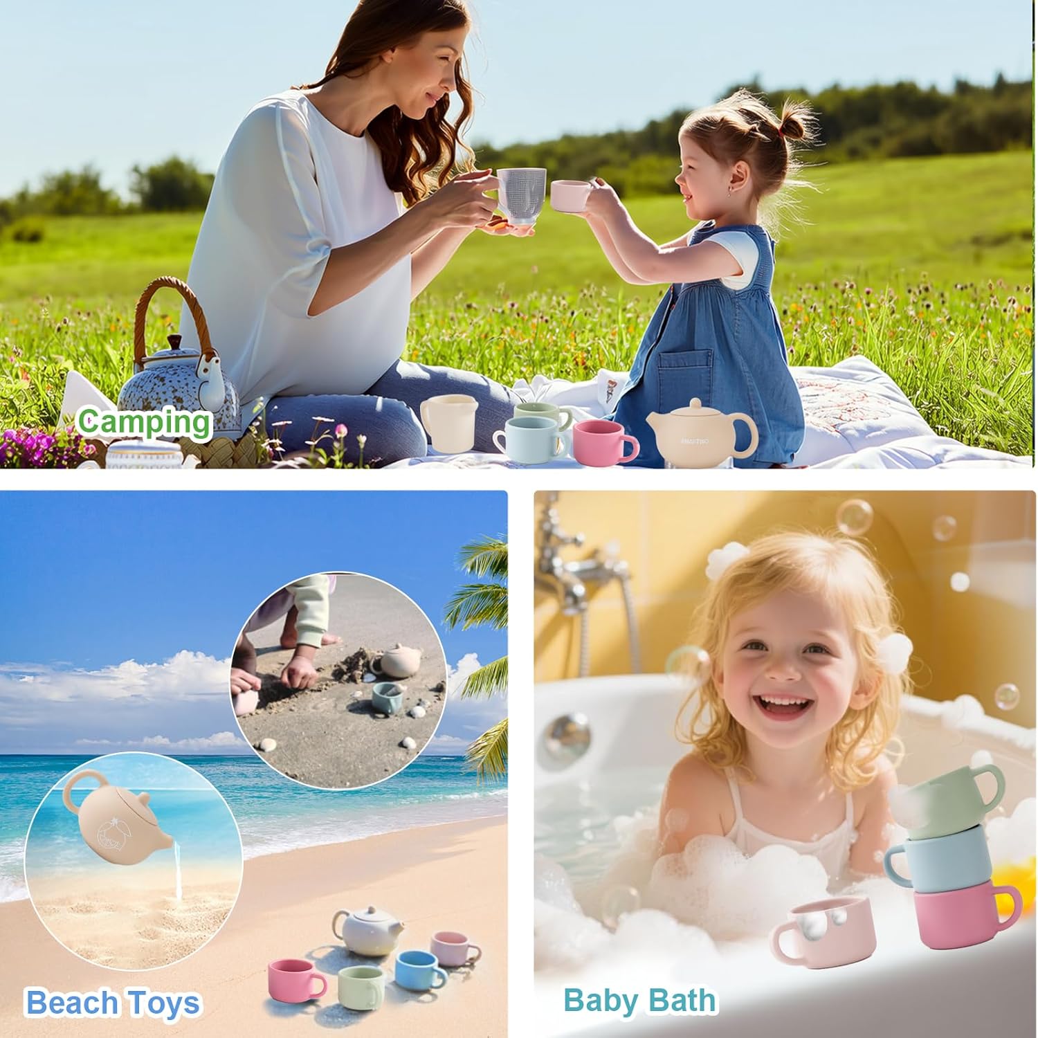 Thumbnail 3 de Smartwo Silicone Tea Set for Toddlers (Montessori role play picnic set)