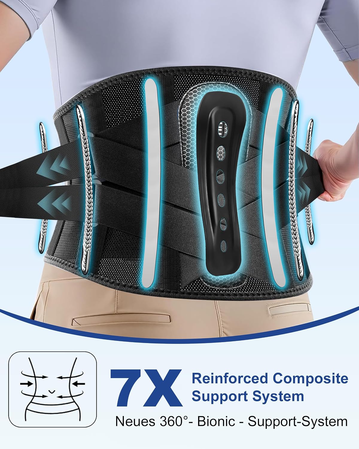 Thumbnail 5 de Aollop Back Support Belt for Lower Back Pain – 8X Stronger Lumbar Brace with 3D Pad