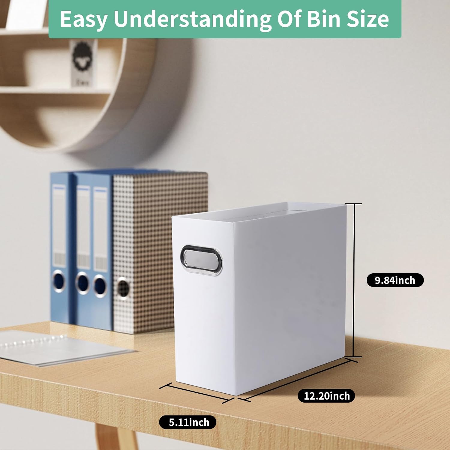 Detalle 2 de Tcbelosion Collapsible File Organizer Box with Handle (2 Packs)