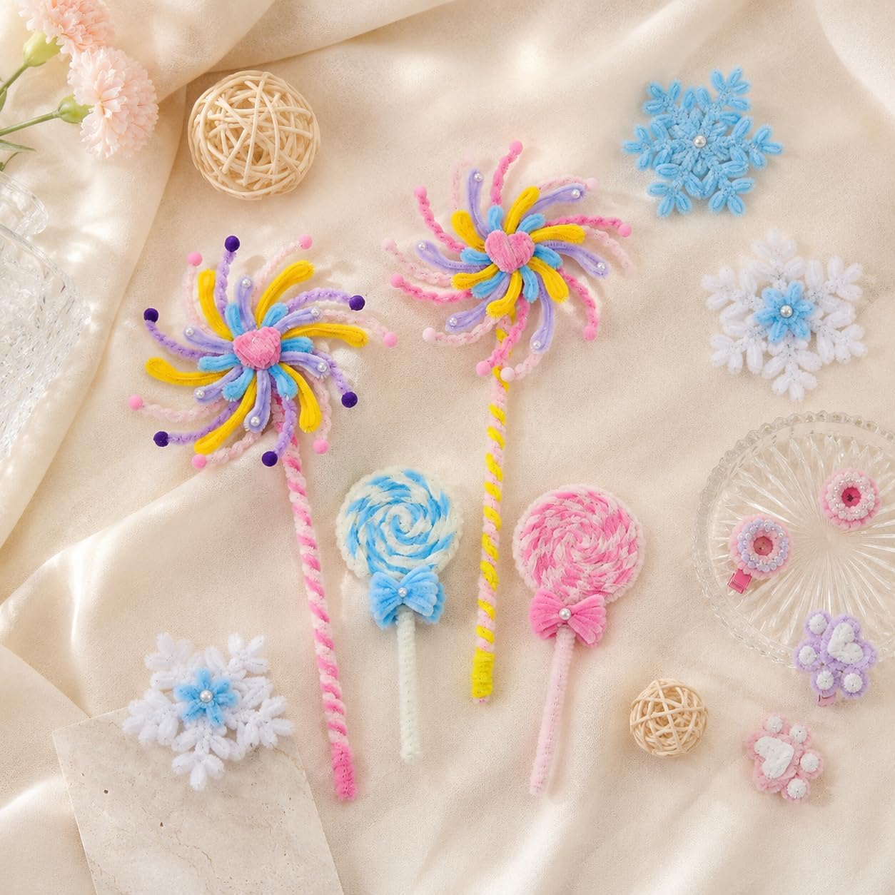 Detalle de LENYNAL Pipe Cleaner Flower Kit, 500 Pieces