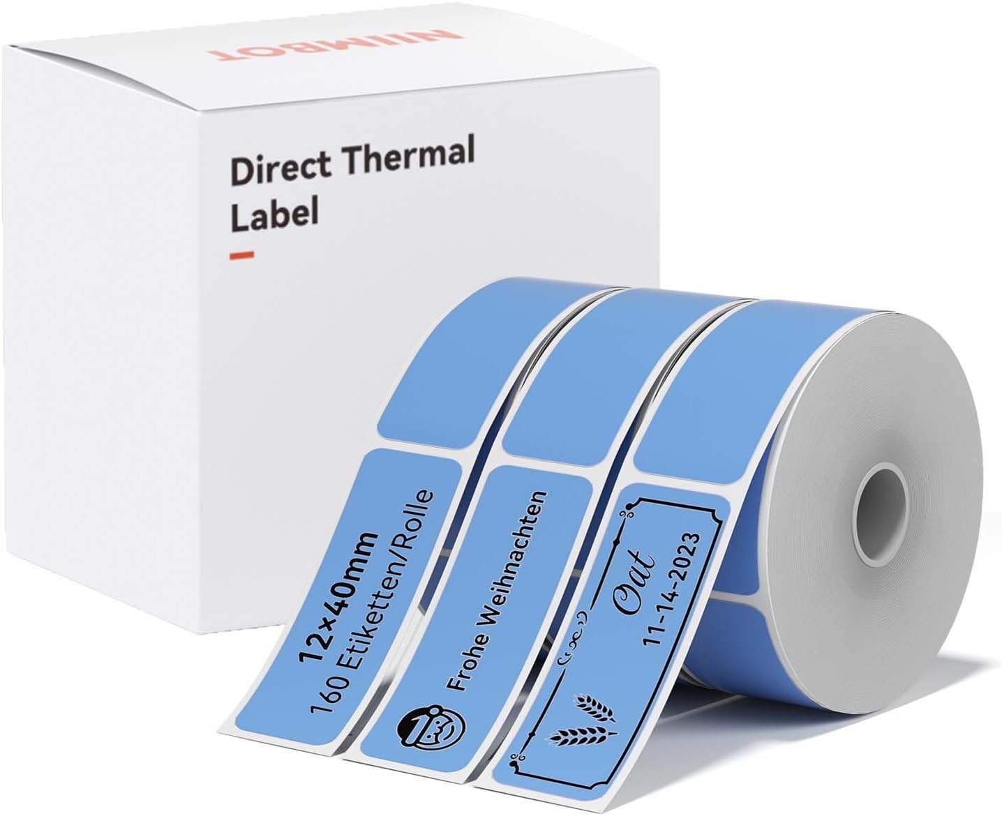 Thumbnail 6 de NIIMBOT lot de 3 rouleaux d’étiquettes autocollantes 12 x 40 mm en papier thermique (compatibles D110/D11/D101, vert)