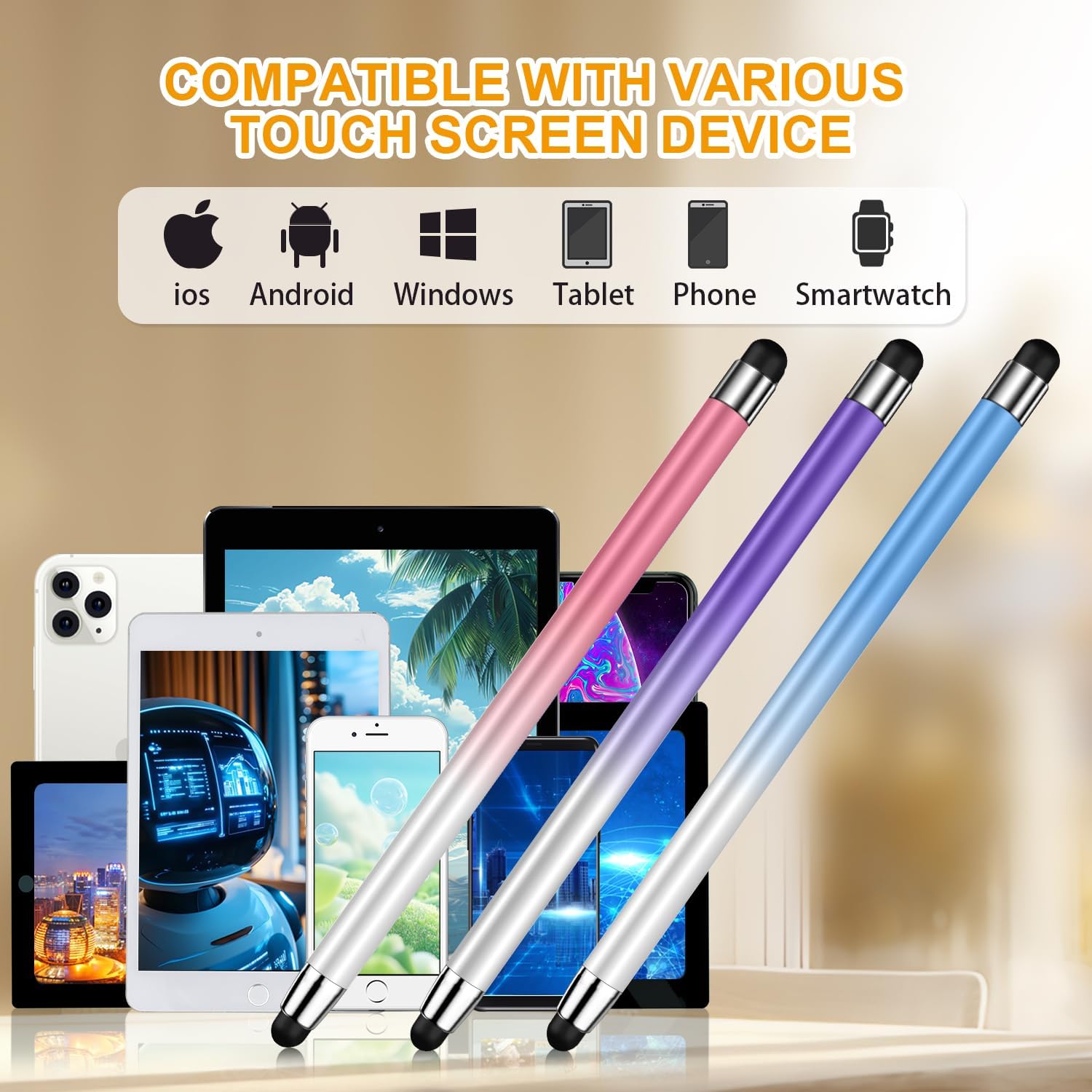 Thumbnail 6 de Stylus (10 Pcs), 2-in-1 Stylus Pen for Touch Screen: High Precision, No Charging, All‑Screen Compatibility