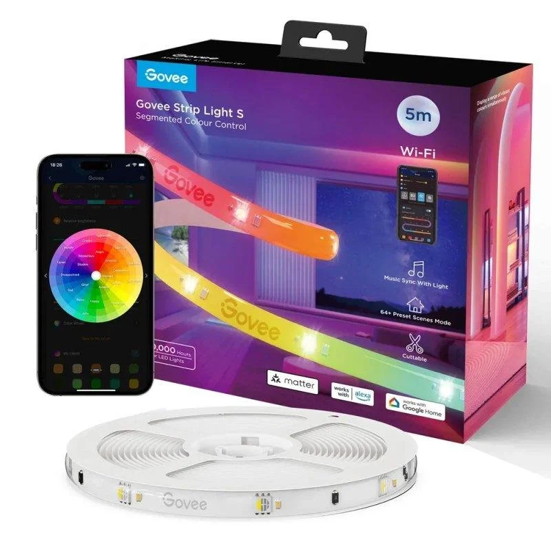 Detalle de Govee H612A RGBIC 5m: tira LED inteligente multicolor con Wi‑Fi y Bluetooth