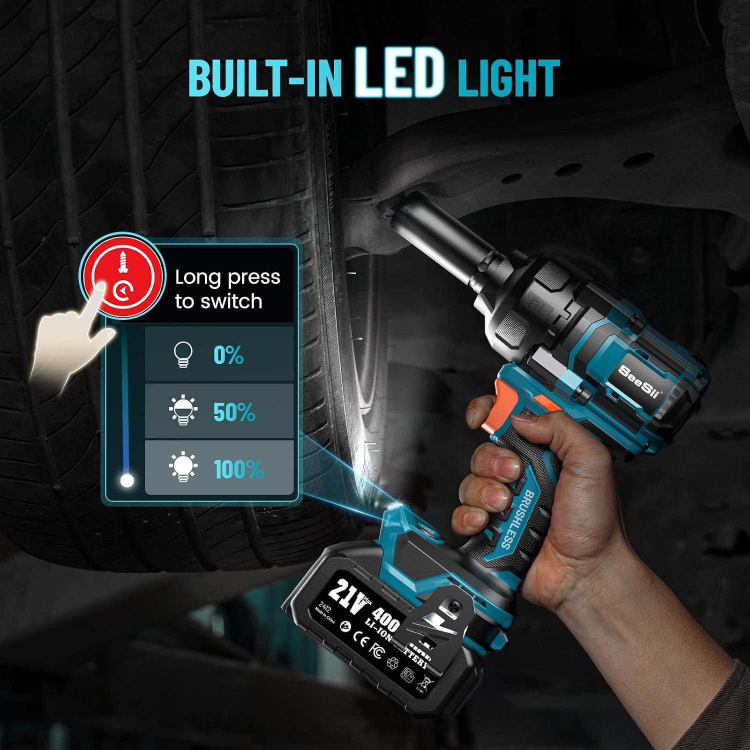 Thumbnail 5 de SEESII 886 Impact Wrench 886 ft-lb torque 21V