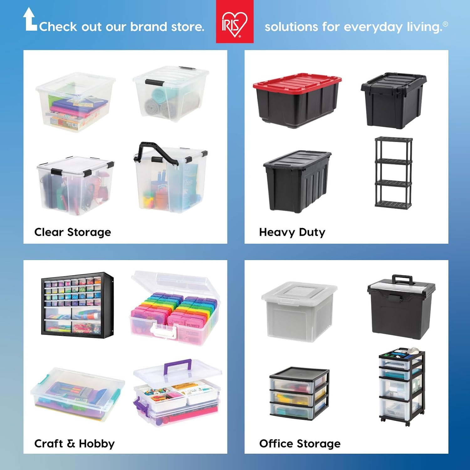 Detalle de IRIS USA 13 Qt Plastic Storage Box with Lid and Latches – 6 Pack (Clear)