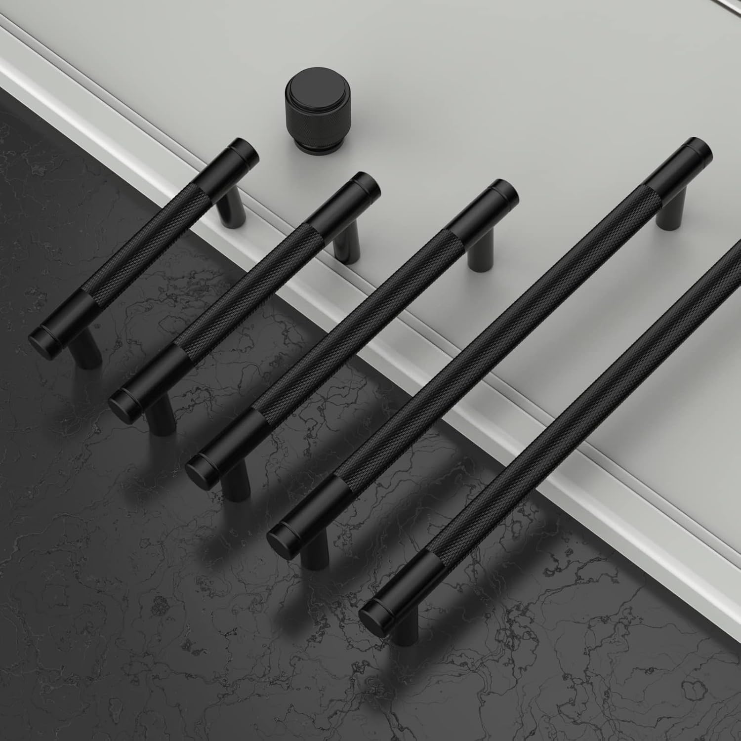 Detalle de Amerdeco AM003 192mm Matte Black Cabinet Pulls