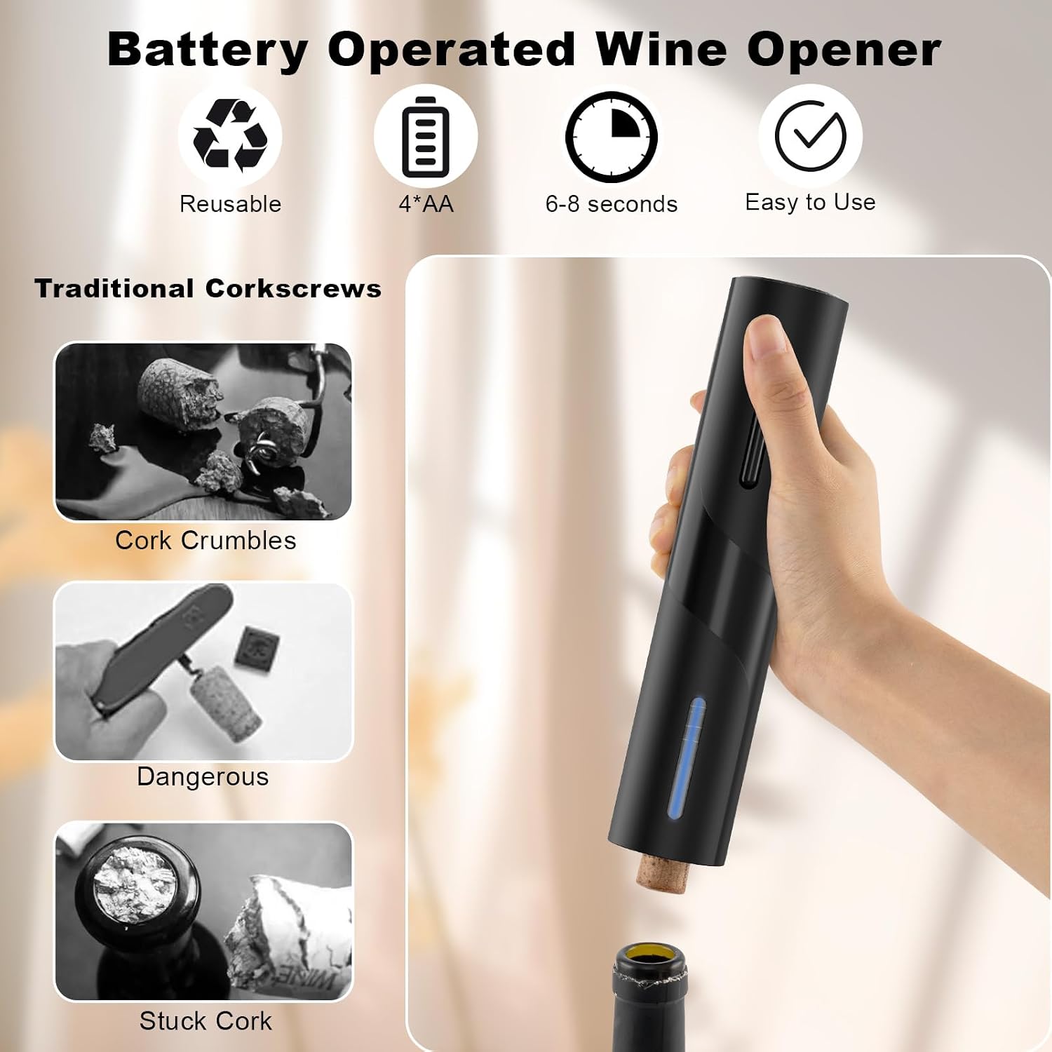 Detalle 2 de COKUNST Electric Wine Opener ⚡
