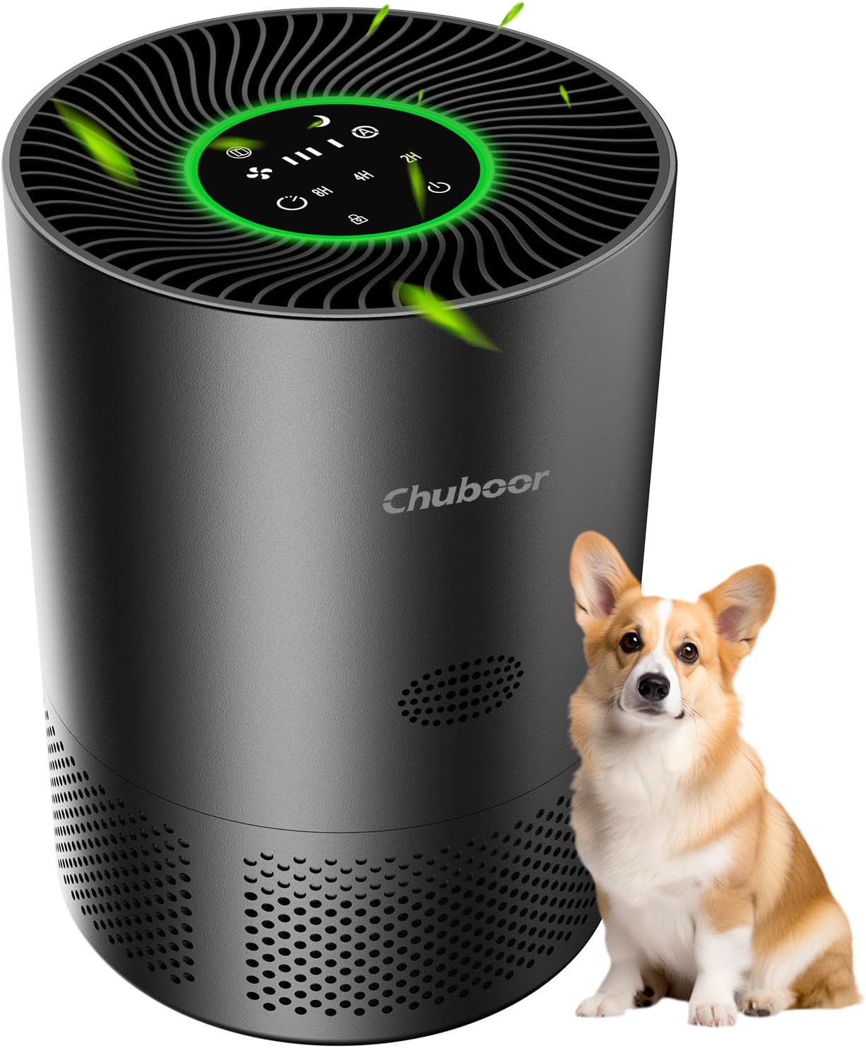 Detalle de Air Purifier for Bedroom and Home by Chuboor PJ01 — 305 m³/h, 5 Speeds, 3 Timers, Quiet Sleep Mode, HEPA
