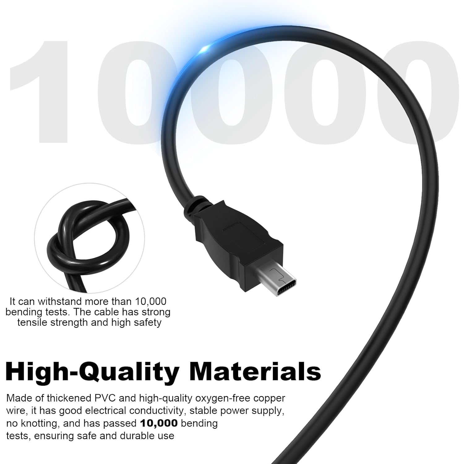 Detalle de USB C Port Camera Transfer Cable Charger Cord for Panasonic Lumix (1.5 m) — Practical Data and Charging Dual-Function Lead