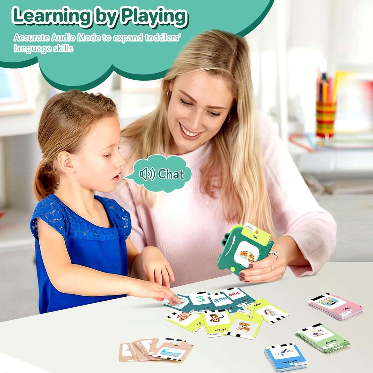 Thumbnail 4 de 420 Words Talking Flash Cards for Toddler 3-6 Years – Montessori, Screen-free Learning Toy
