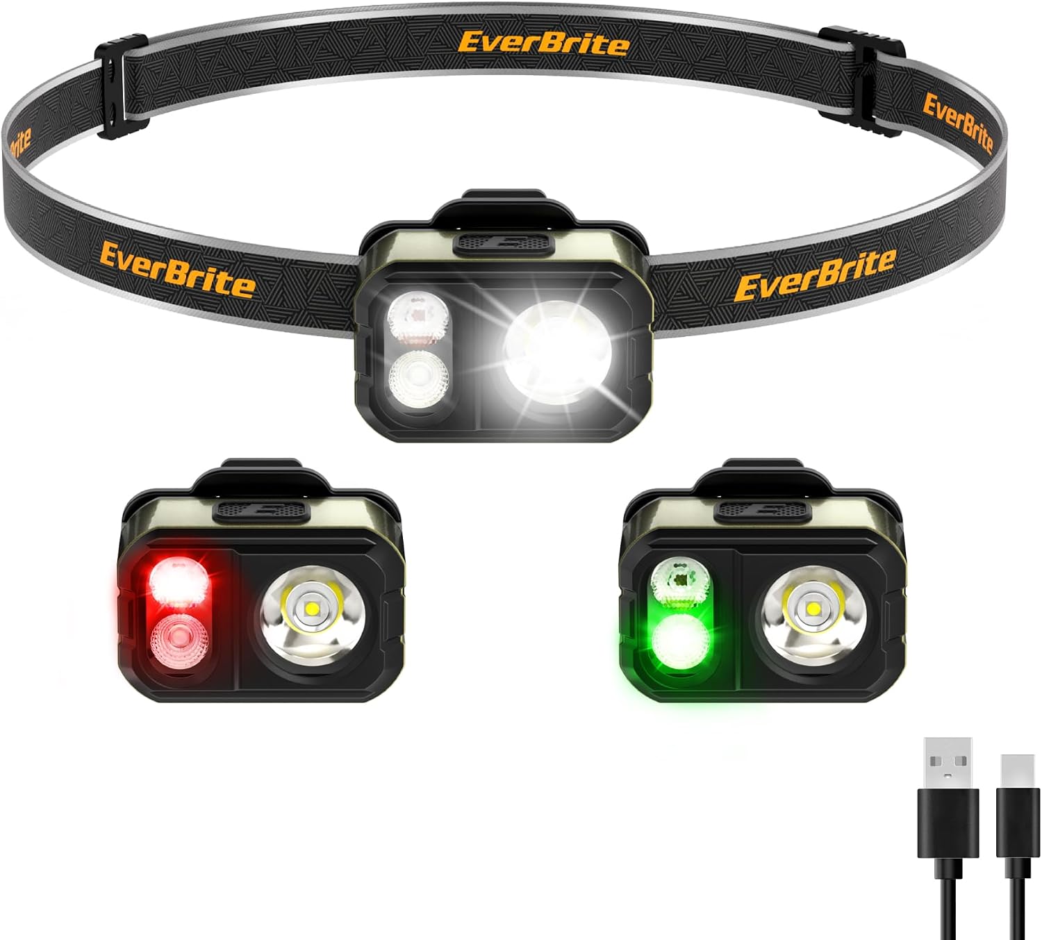 Detalle de EverBrite Lampe frontale 400 lm rechargeable pour randonnée