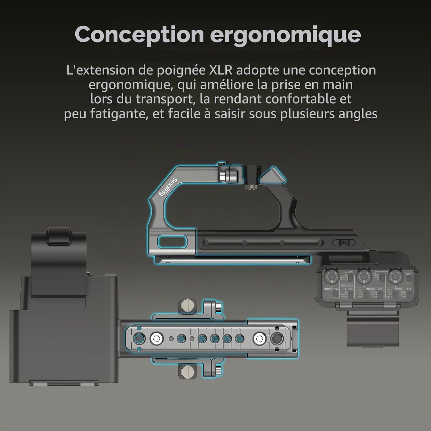 Detalle 2 de SMALLRIG 4830 poignée XLR 20 kg