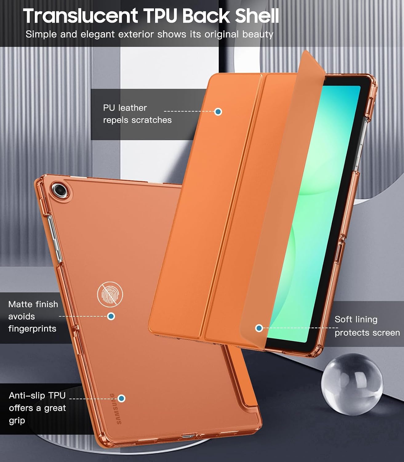 Thumbnail 3 de TiMOVO Case for Samsung Galaxy Tab A11+ Plus / A9+ Plus 11 Inch (2025/2023) – Slim TPU Translucent Frosted Back Case with Auto Wake/Sleep and Stand