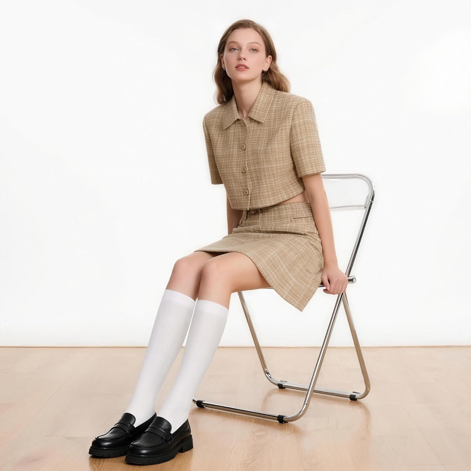Thumbnail 2 de CLOSEMATE — 3 paires de chaussettes hautes femmes 35-38 / 39-42, coton doux 80%, respirantes et élastiques