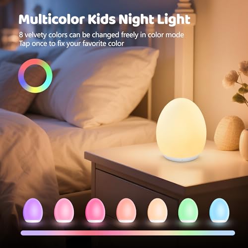Detalle 2 de MediAcous Night Light for Kids: 7 Colors Egg Light for Nursery