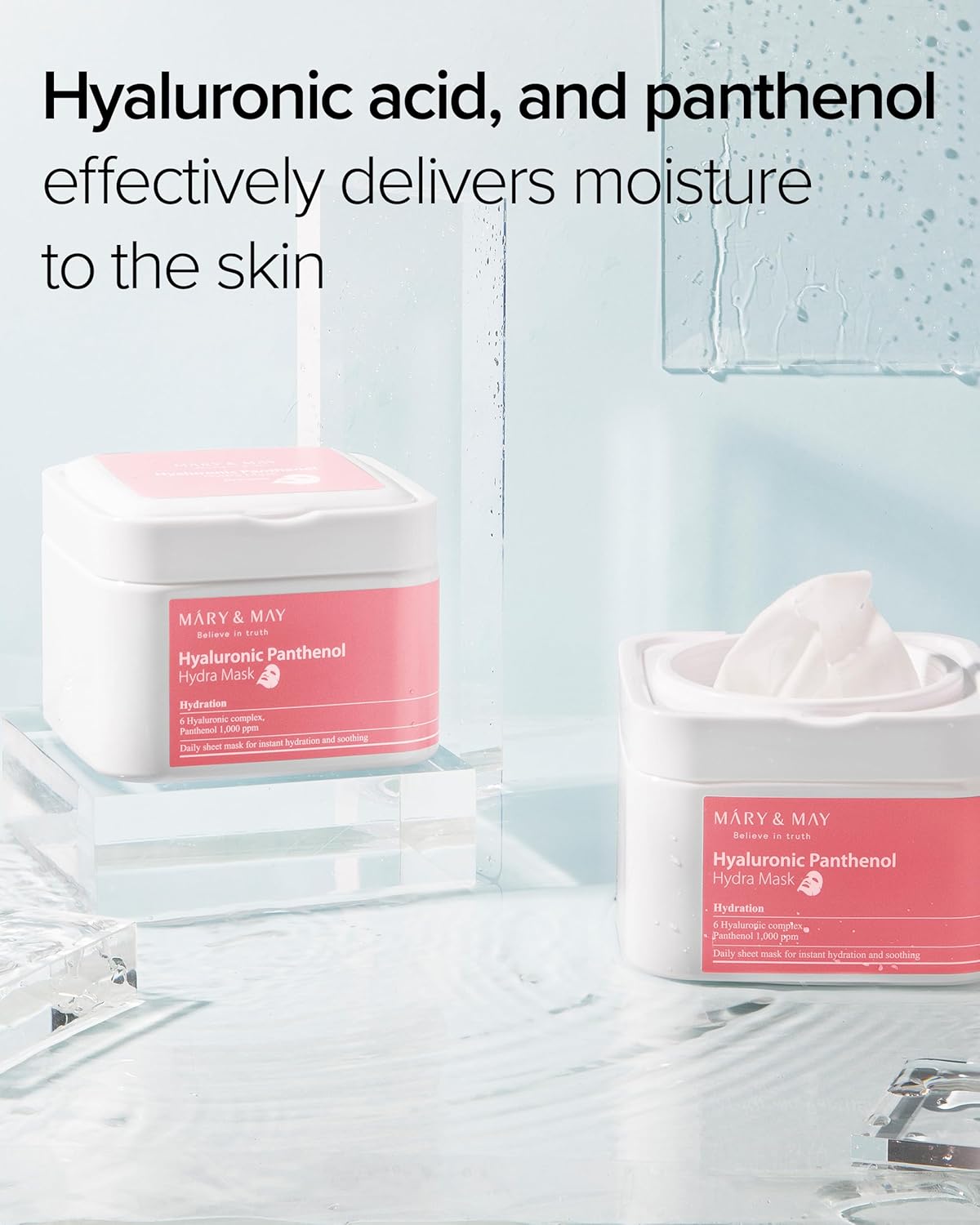 Thumbnail 3 de Mary&May Hyaluronic Panthenol Hydra Mask: Daily Hydration in a 30-Sheet Tub