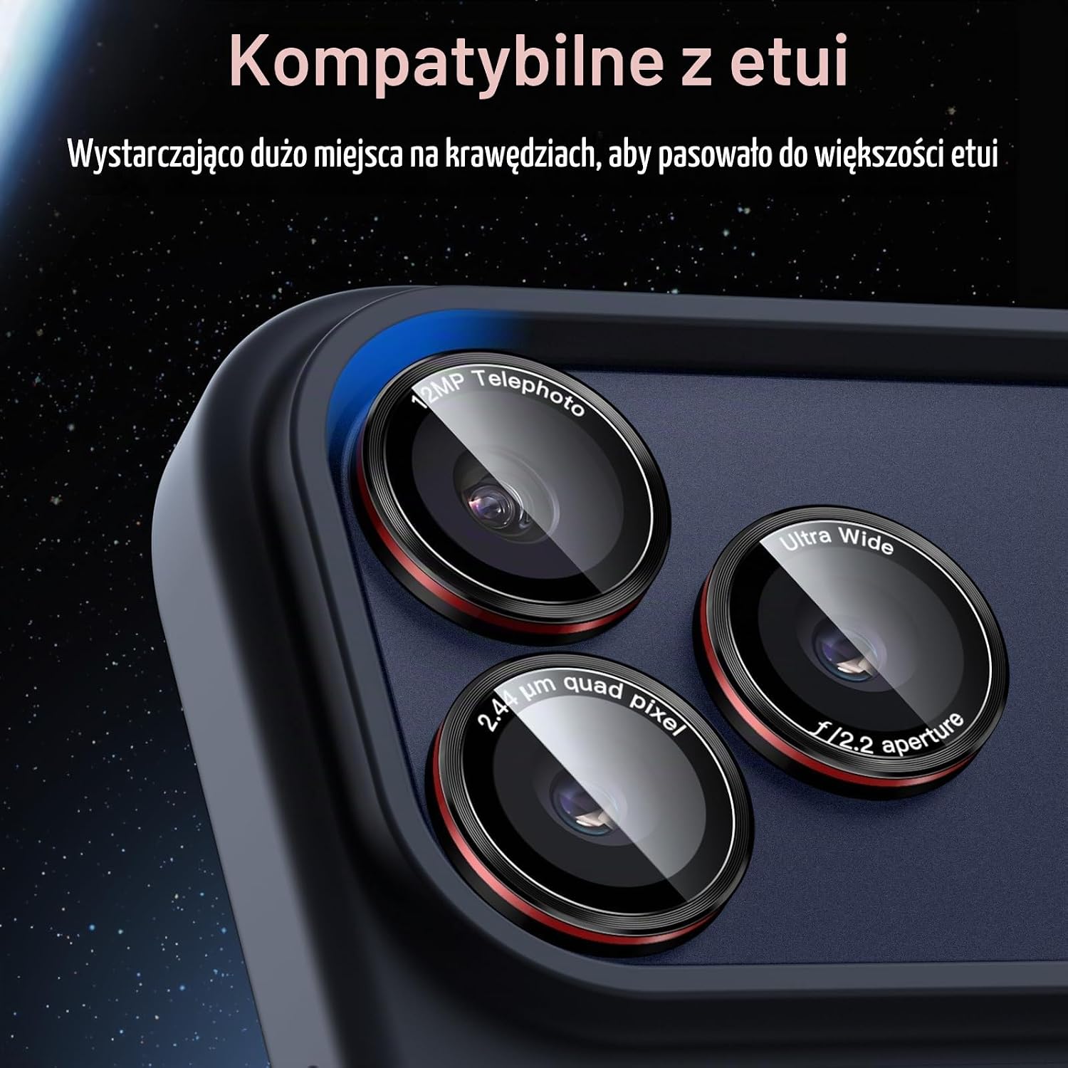 Thumbnail 6 de JETech 1388- osłona obiektywu iPhone 17 Pro/Pro Max, szkło 9H