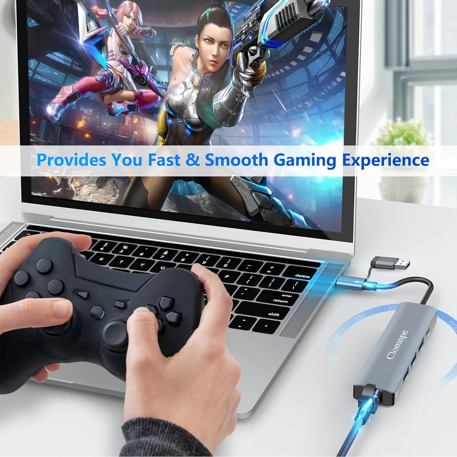 Thumbnail 5 de USB C Hub 5-in-2 Gigabit Ethernet 1000M for MacBook 📱