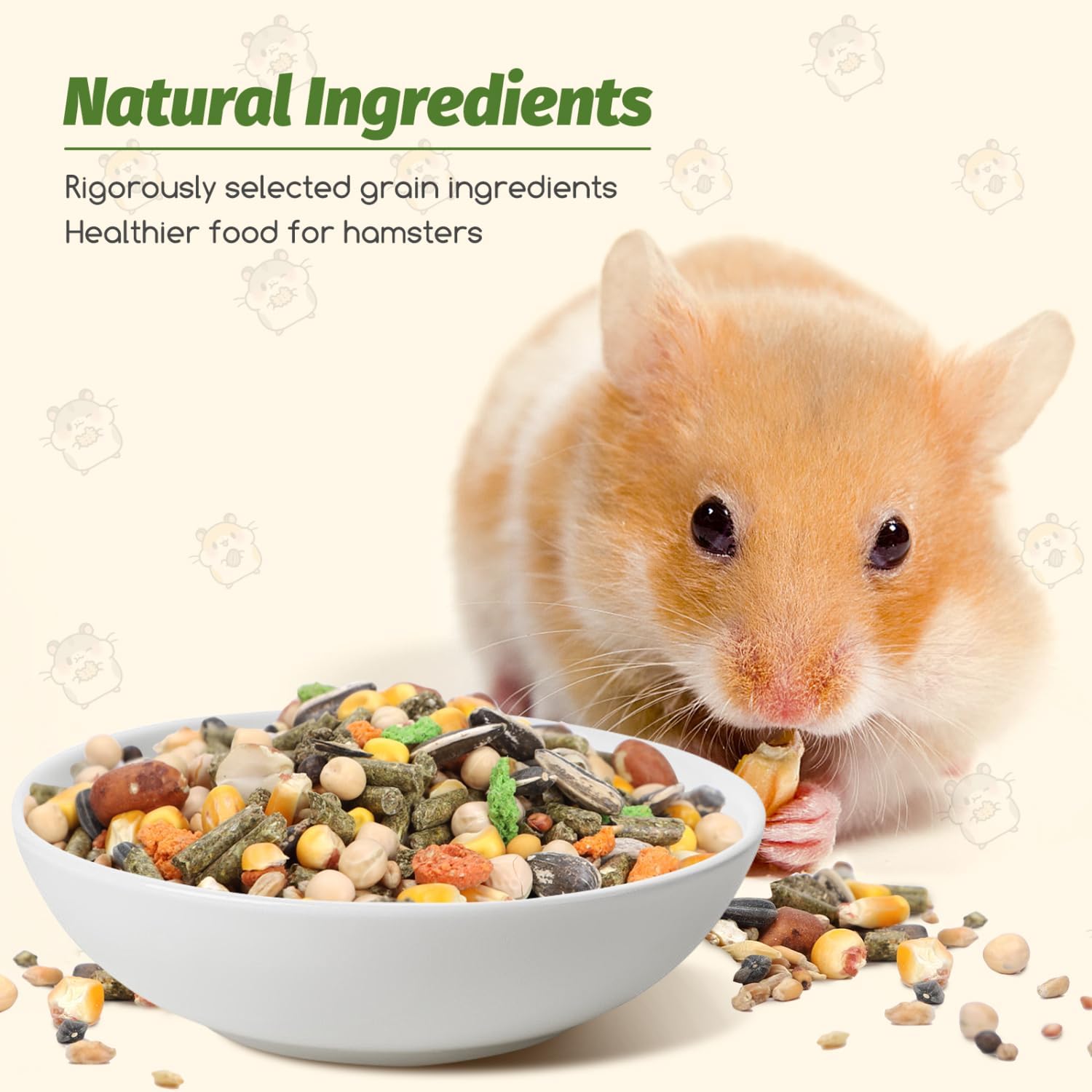 Thumbnail 1 de Nobleza – Alimentation hamster et cochon d’Inde (500 g) à base de céréales multi-grains