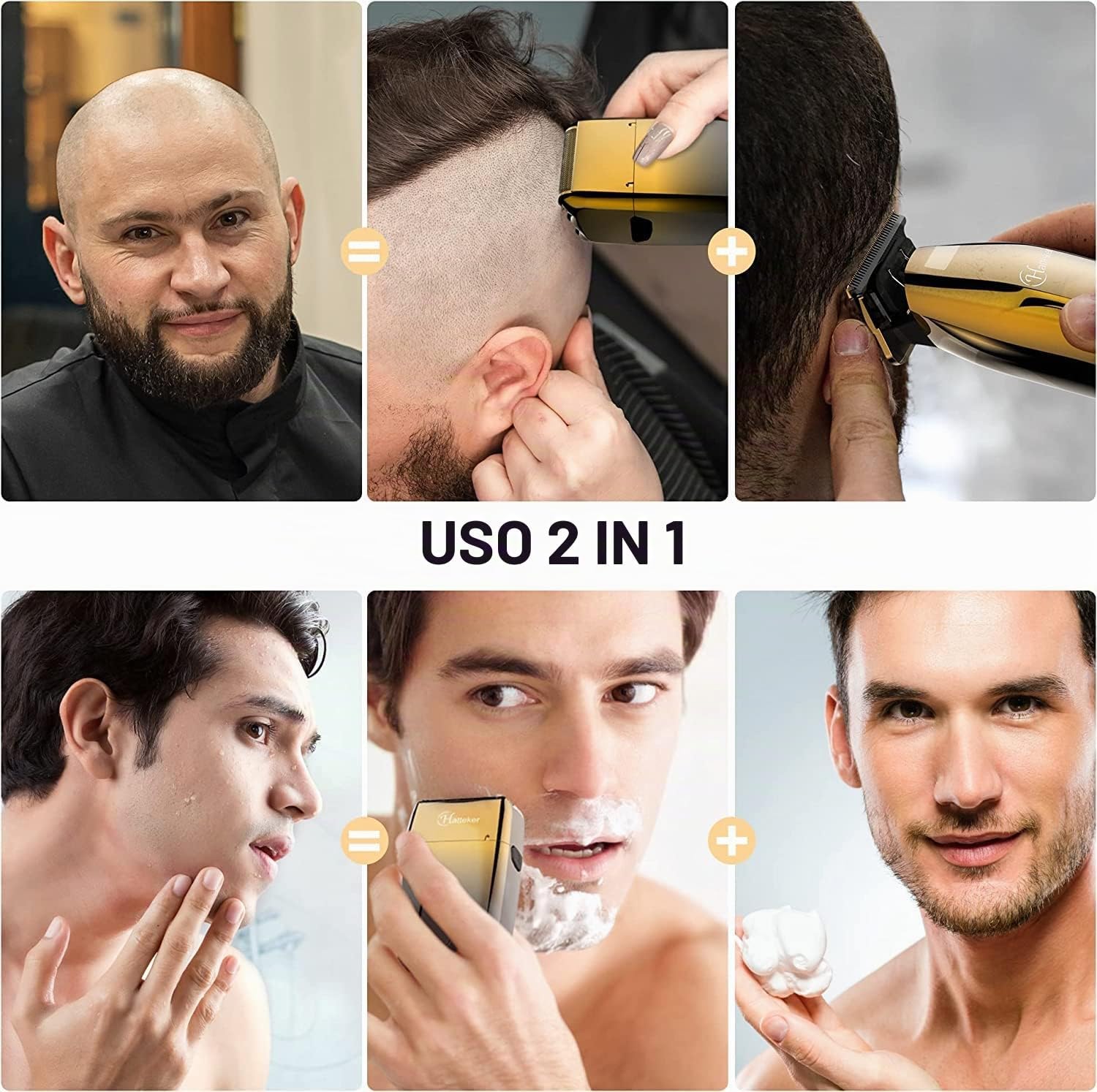 Thumbnail 1 de Hatteker Foil Shaver e Tagliacapelli 2 in 1 per Uomo – Rasoio Folio con Lama Flessibile, Trimmer e Impermeabile IPX7