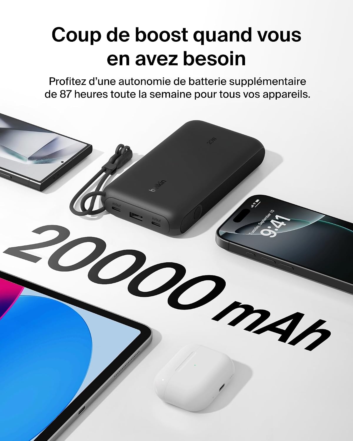 Detalle 2 de Belkin Batterie Externe USB-C 20 000 mAh — Power Bank 20 W