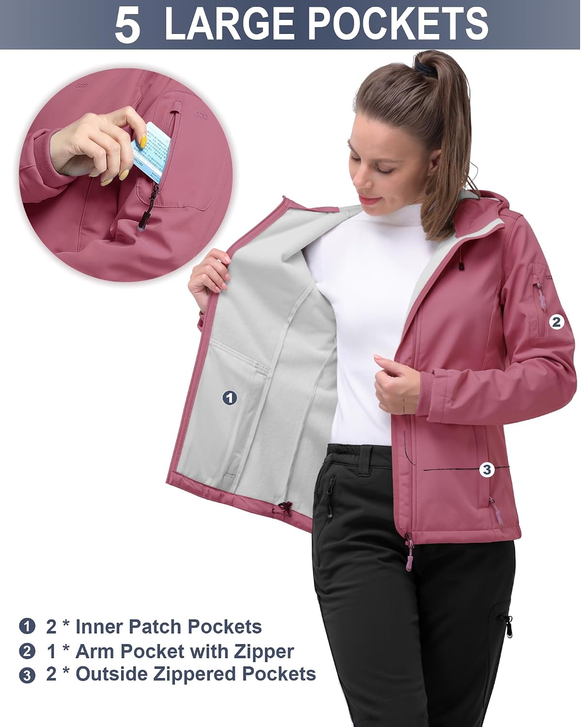Detalle 1 de 33,000ft Damen Softshelljacke 8.000 mm
