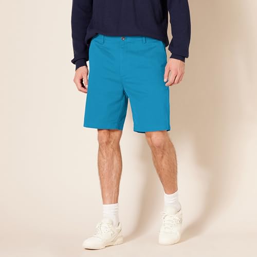 Detalle de Amazon Essentials Men's Classic Fit 9" Teal Blue Chino Shorts with Pockets (42W)